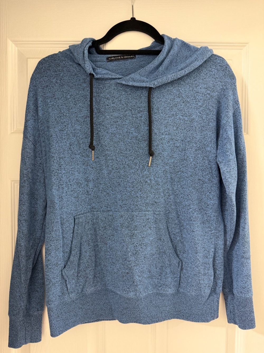 Harlowe and Graham Women’s Small Heathered Light Blue Crewneck Hoodie Sweater